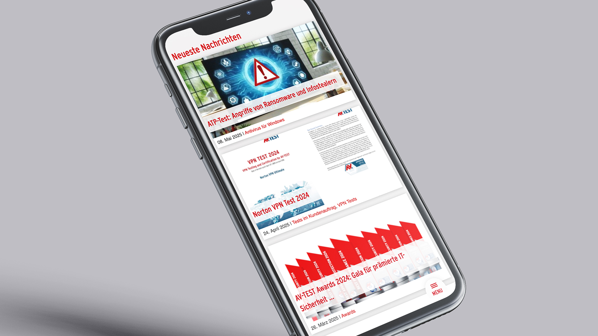 Handyansicht der Website