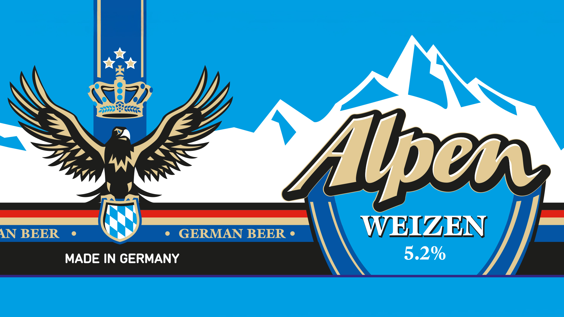 Alpen Bier Tray Etikett