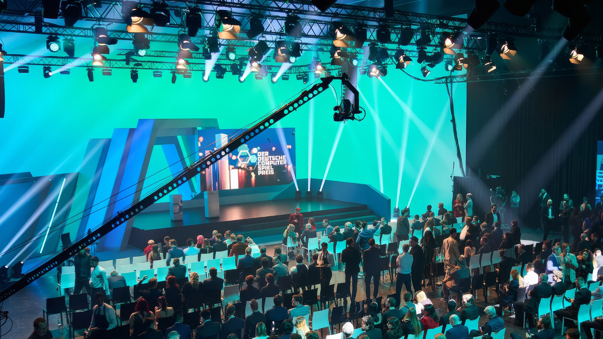 Bild von der Bühne der Live-Veranstaltung
