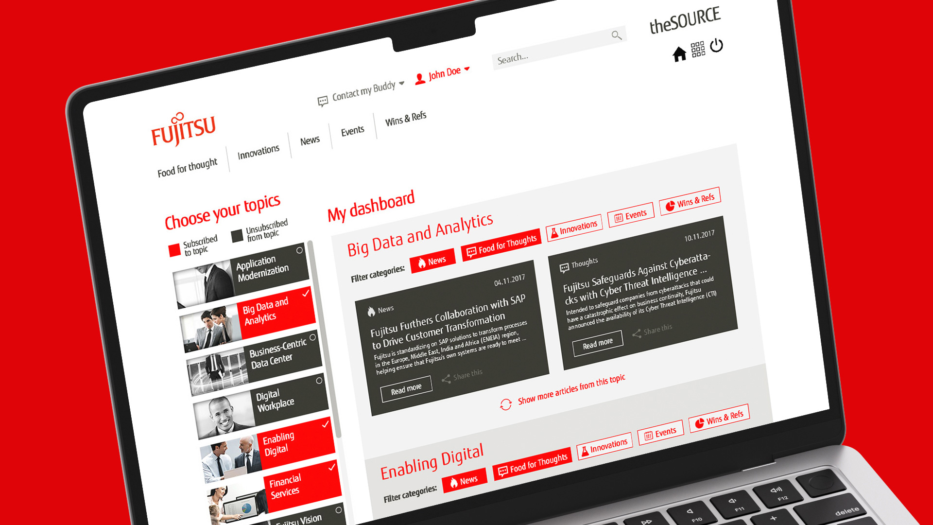 Ansicht der Webseite auf Laptop