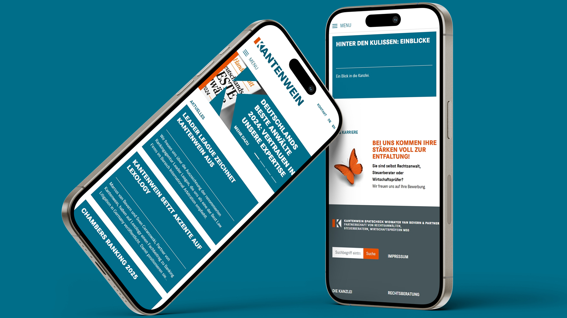 2 Smartphones mit mobiler Webansicht