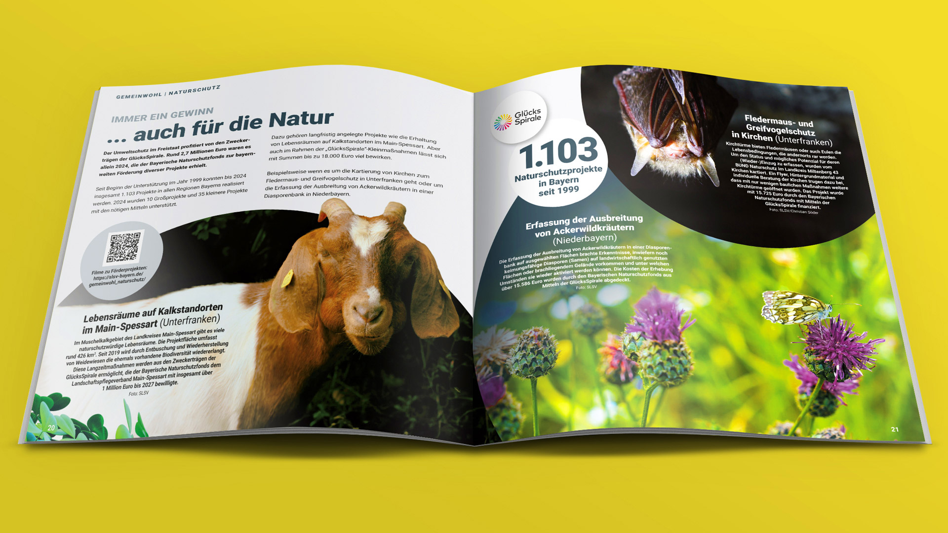 Geöffnete Broschüre