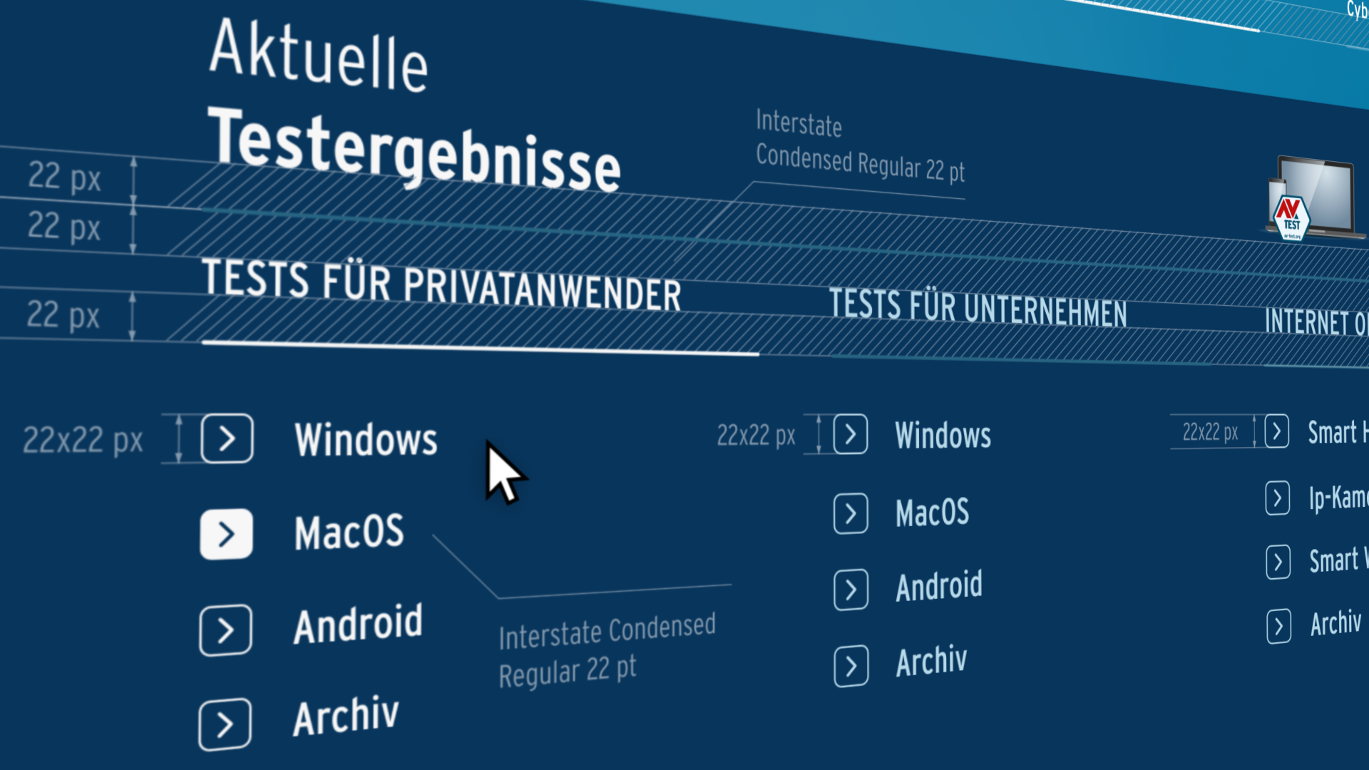 Detailaufnahme der Website